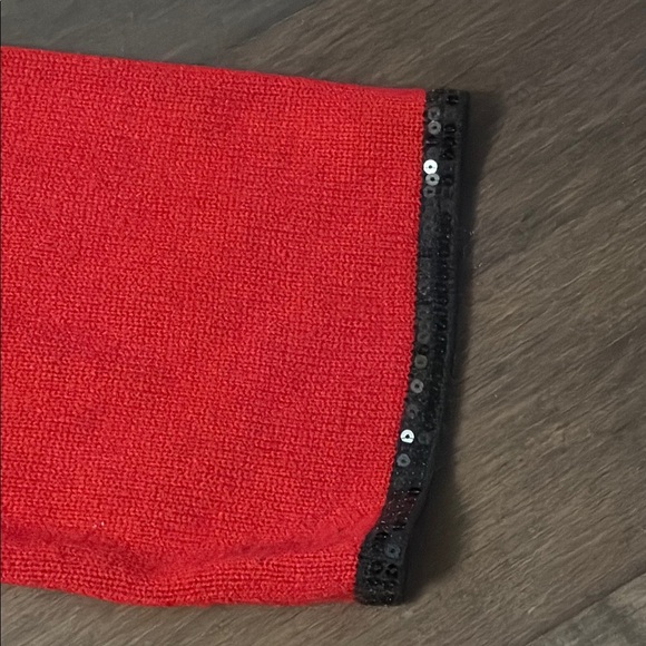 Style & co Red Sweater dress with removal Black and White Scarf, size 2x - Picture 8 of 9